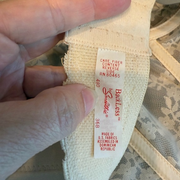 Vintage 70s Backless Bustier Bra 36B Sheer Floral Lace Pin-Up Lingerie Corset - Picture 4 of 6